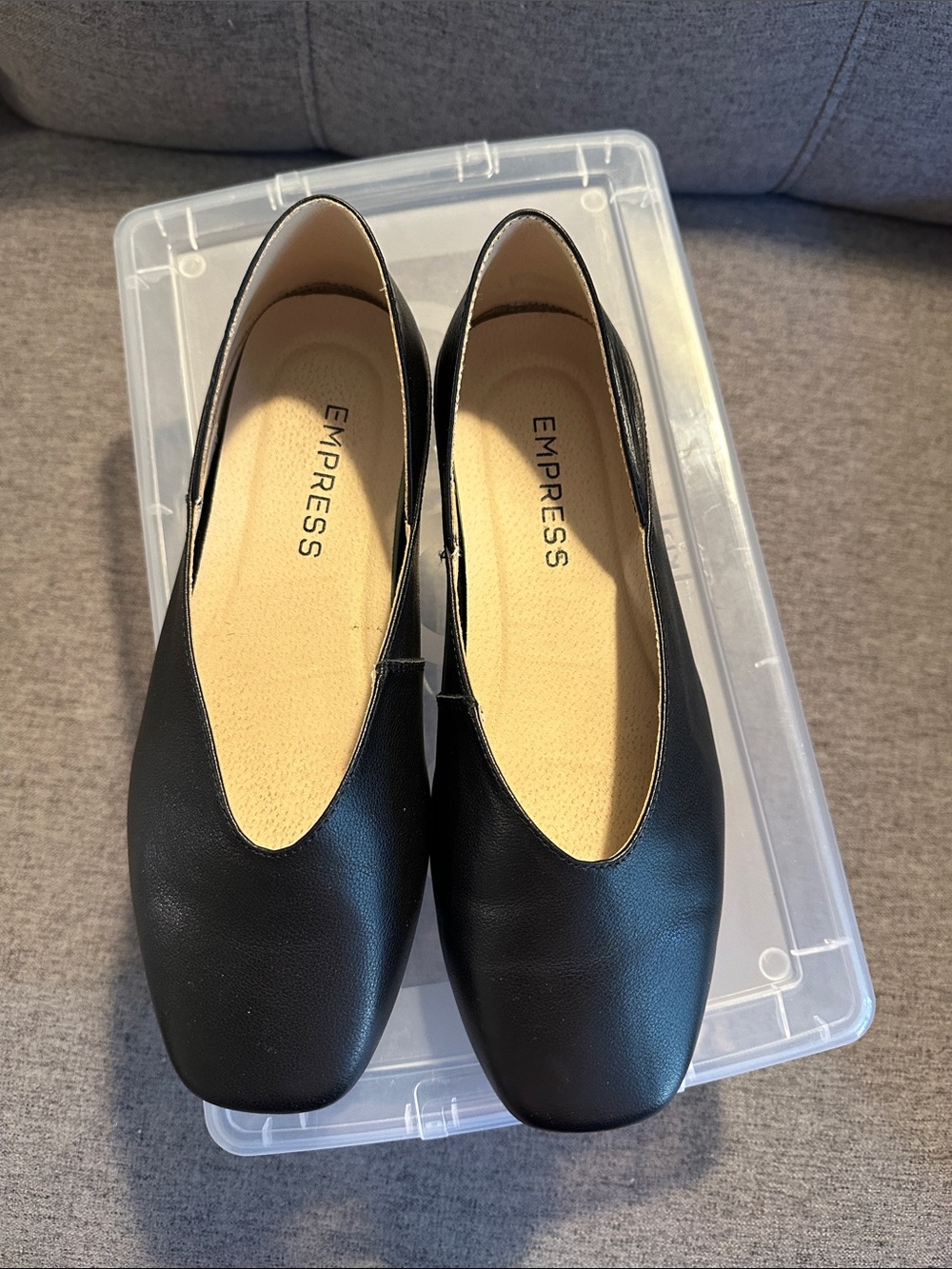 Express Women's Black Square Toe Slip-On Flats